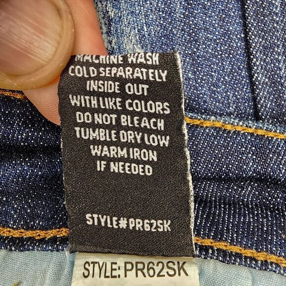 Ashley Mason Women's Size 30 Blue Denim Distressed‎ Dark Wash Pencil Jean Skirt - Picture 4 of 8